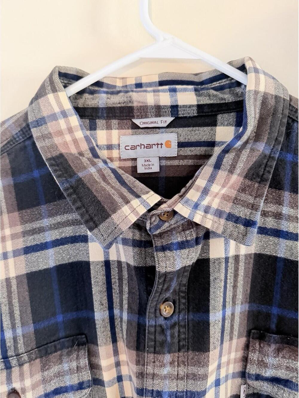 3XL - Men - Carhartt Original Fit Flannel Shirt - Picture 3 of 4